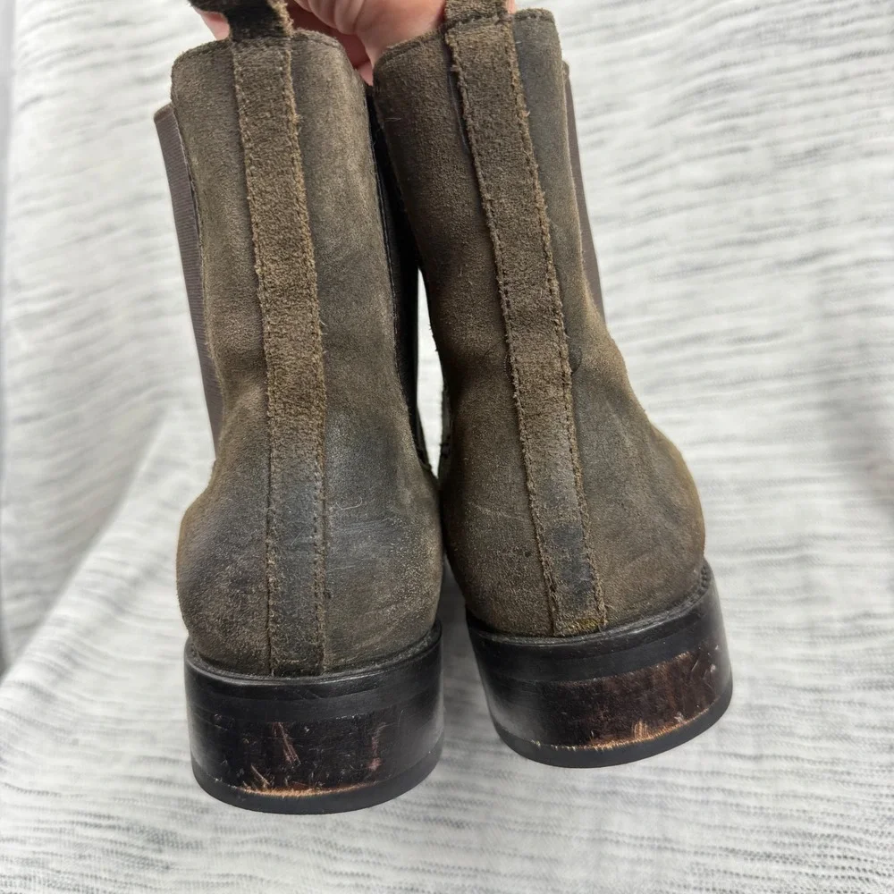 Thursday Boot Company Olive Green Suede Chelsea Boots Sz 9 Ankle Booties Western